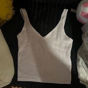 Chelsea & Violet Ribbed V-Neck Camisole - Cream